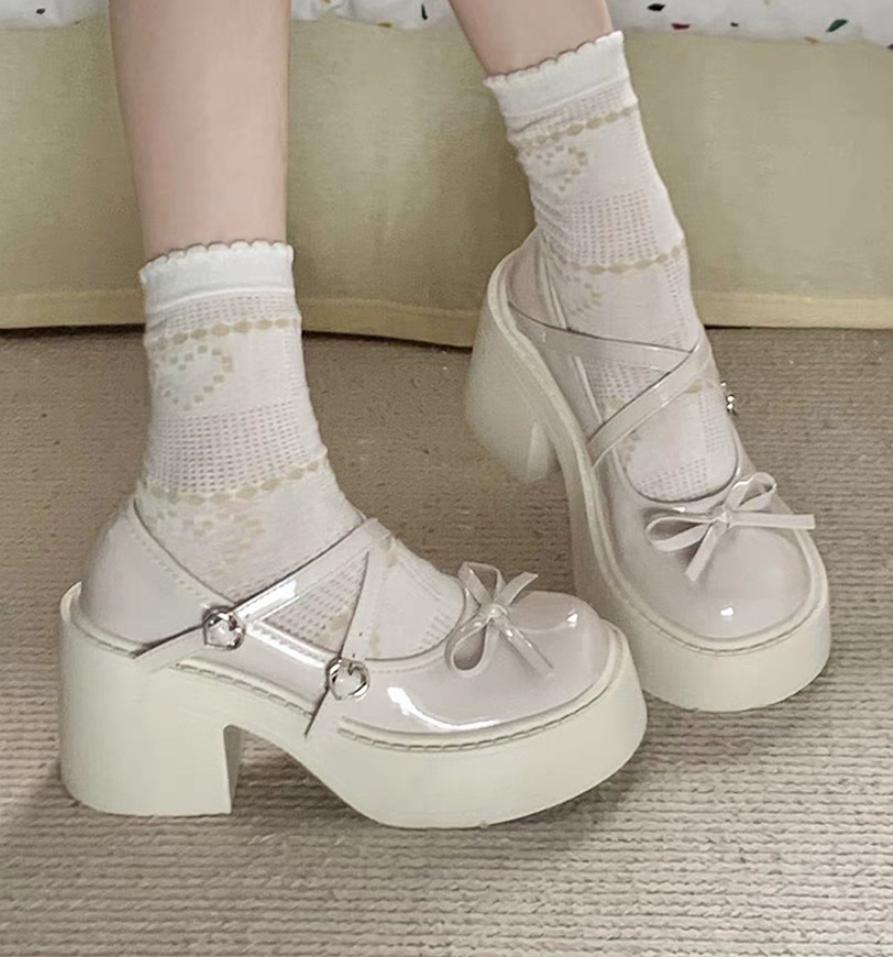 Fashion Lolita Shoes Women Japanese Style Mary Jane Shoes Women Vintage Shallow High Heels Chunky Platform Shoes Cosplay Female Sandals
