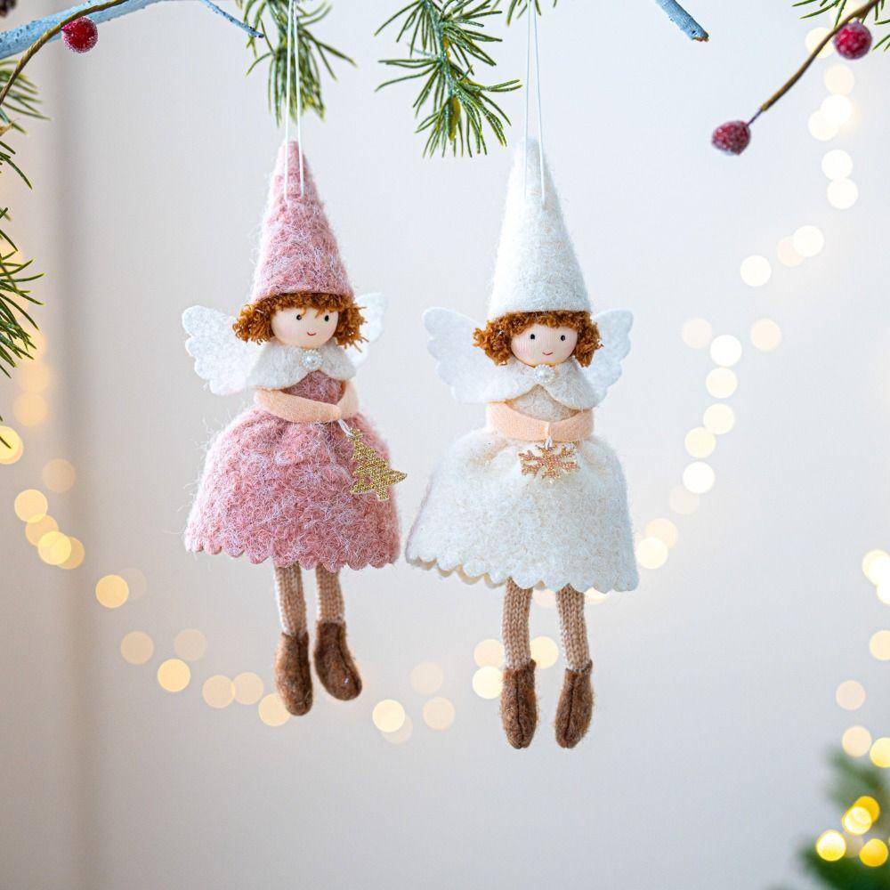 Cloth Christmas Angel Doll Drop Ornaments Hanging Pendant Christmas Girl Pendant Angel Girl Xmas Tree Pendant Party Decoration