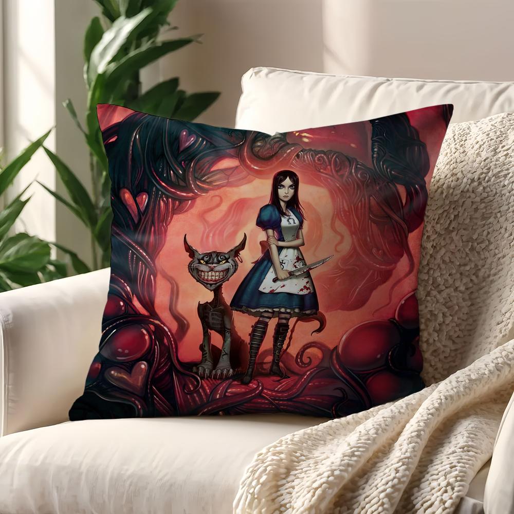 Game A-Alice M-Madness Returns Cushion Cover Pillow Cover Decoration Room Home Sofa Living Office Car Nordic Simplicity