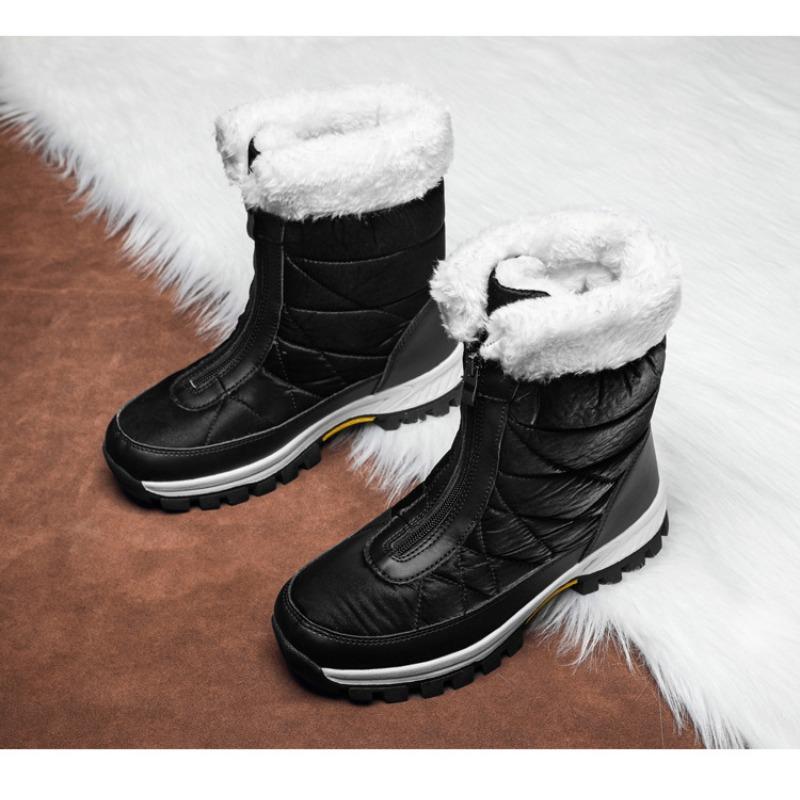 Women's Plus Size Cotton Boots - New Casual Fleece-Lined Thickened Warm Snow Boots - Large Cotton Boots