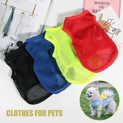 T-shirt pour chien en tissu maille respirant uni à séchage rapide pour chiot pour l'été