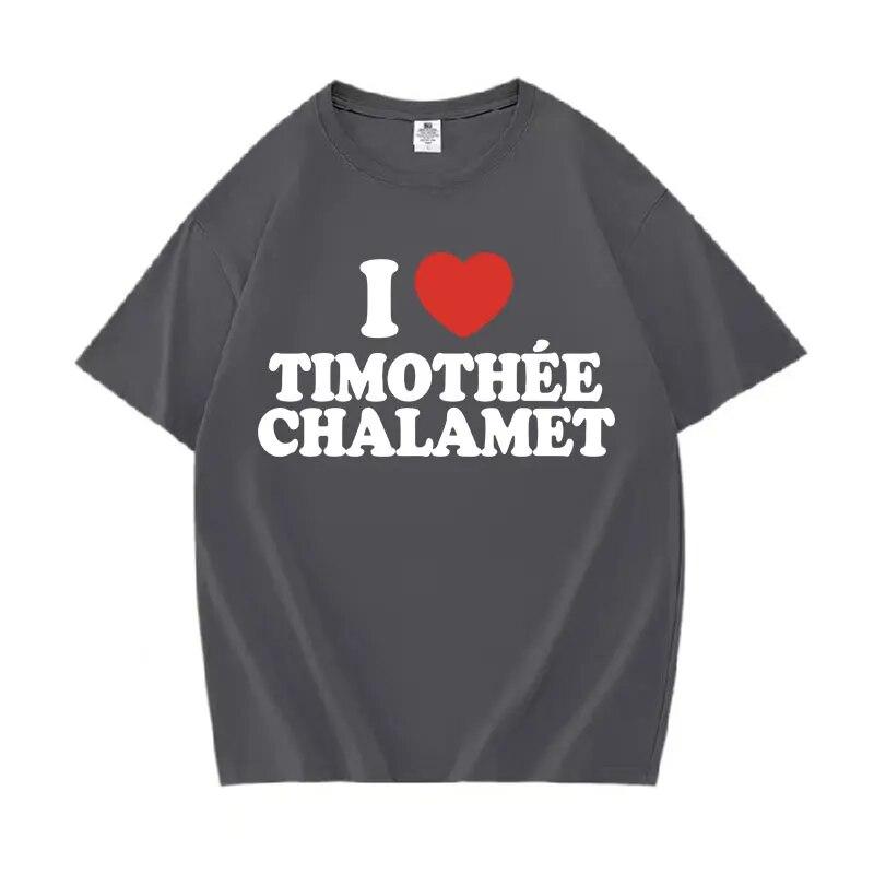 I Love THC Timothee Letter Graphic T Shirt Unisex Women Fashion O-Neck Short Sleeve T-shirts Casual 100% Cotton Oversized T-shirt