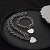 Letter Iron Bracelet Hip-Hop Trendy Style Unisex Minimalist Sweater Chain Collarbone Chain Heart-Shaped Accessory