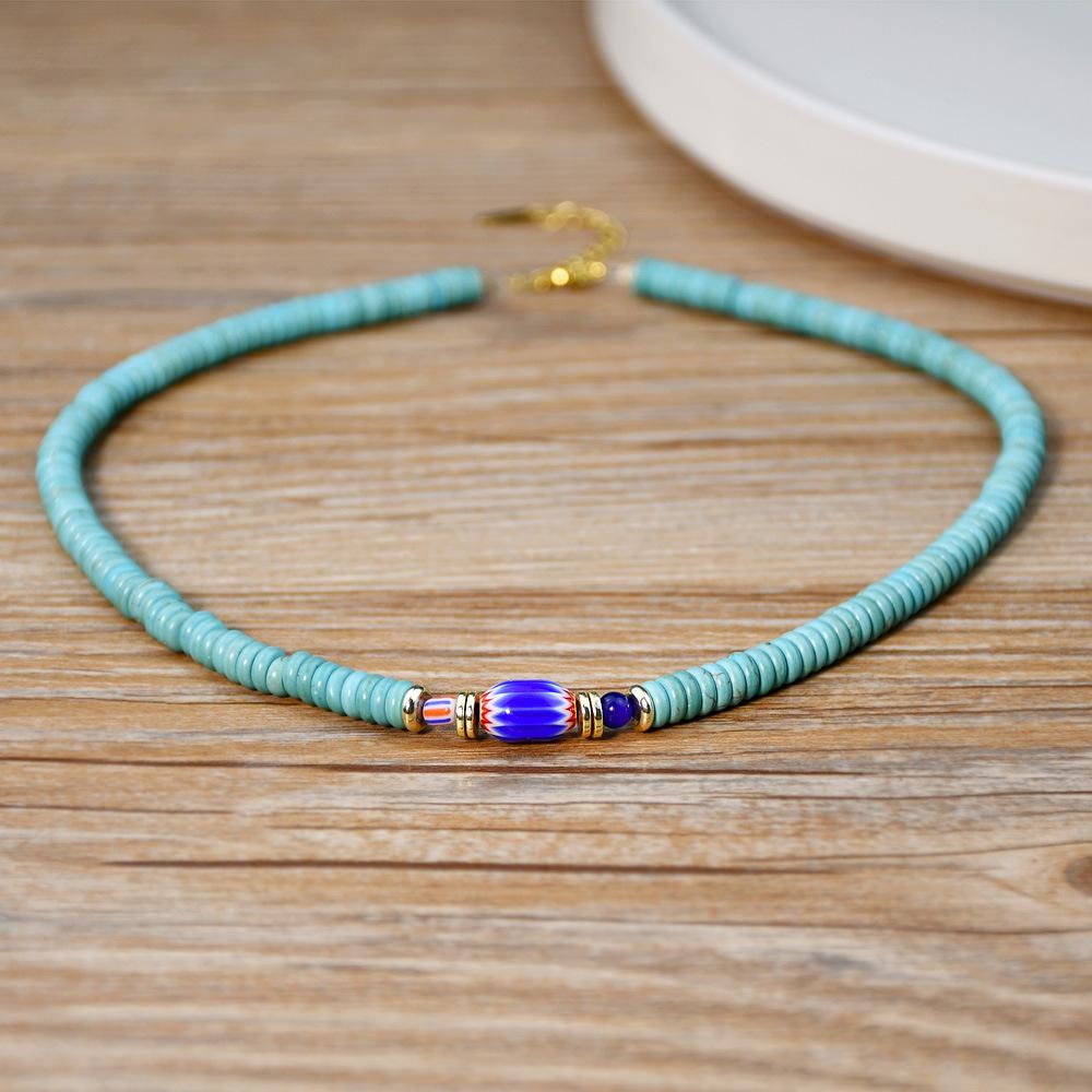 

Ожерелье из бисера в этническом стиле, женское колье с индивидуальным темпераментом, цепочка на ключицу, ювелирные изделия