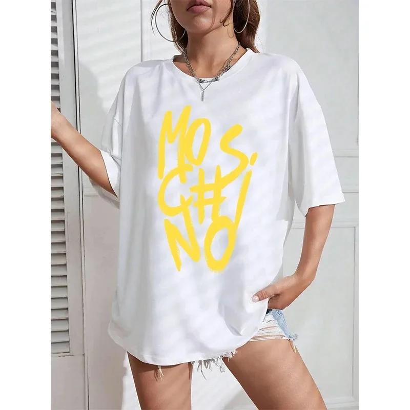 Summer Cotton Letter Printing T-Shirt High Quality Simple Korean Style Women's T Shirts Unisex Loose Short-Sleeved O-Neck Tops