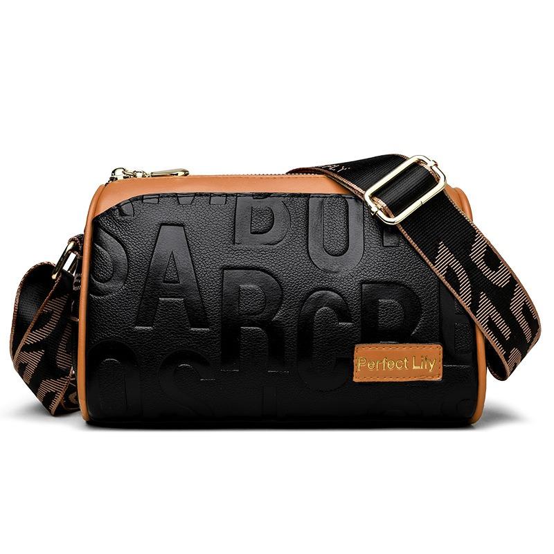 Vintage Embossed Multi Pocket Shoulder Crossbody Bag