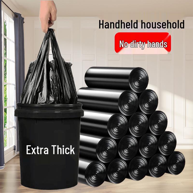 Thickened Black Disposable Garbage Bags for Kitchen, Living Room & Dormitory