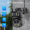 New EU 4K 4/8MP WiFi Indoor Surveillance Camera Dual Lens 4x Digital Zoom AI Human Detection Outdoor Waterproof Security PTZ IP Camera ICSEE
