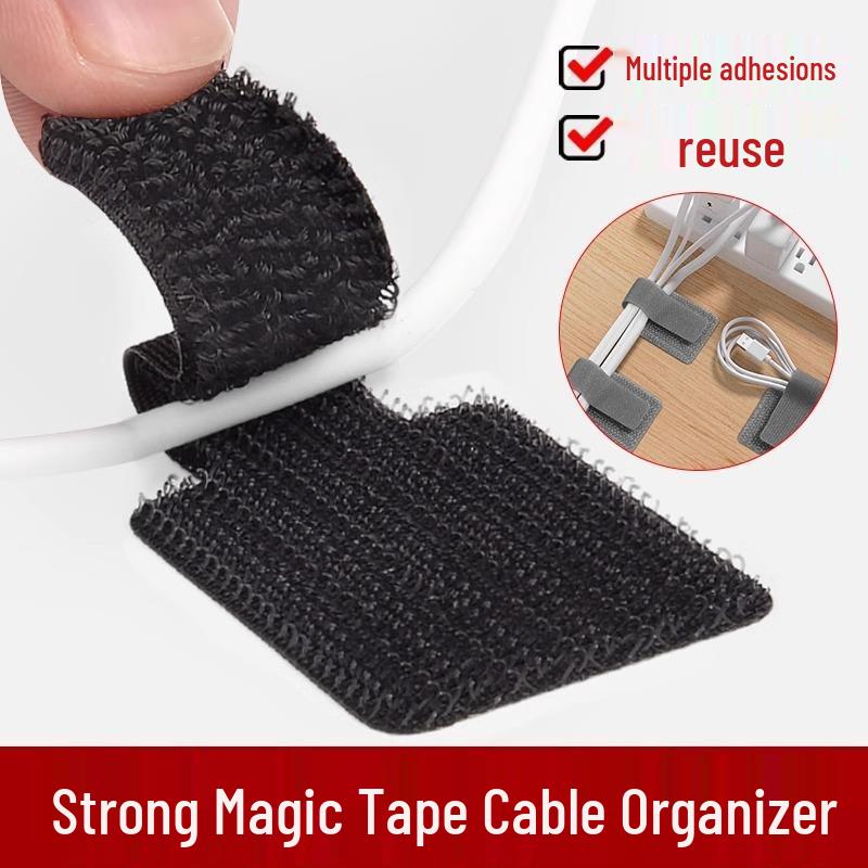 Self-Adhesive Velcro Cable Organizer for Desktop Storage