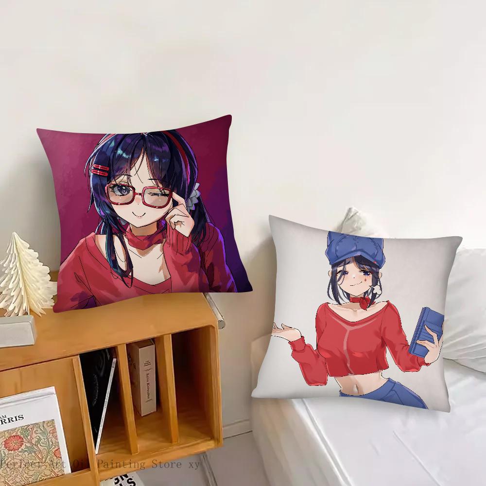 Anime Sleeping Mita Pillow Case Square Pillow Bedroom Sofa Leisure Comfort Cushion Car Living Room Home Decoration 40X40