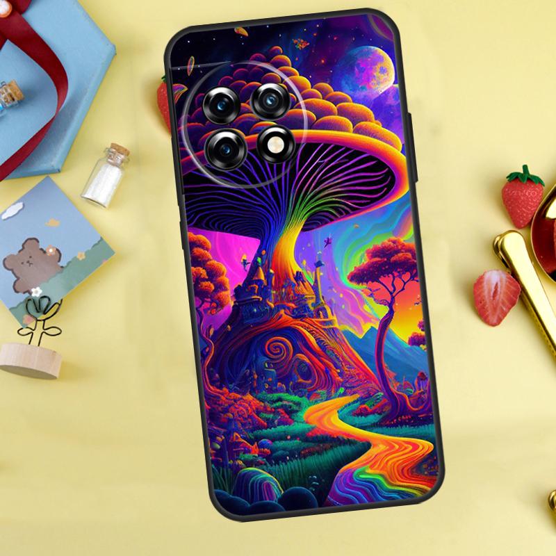 Weird Trippy Mushroom Case For OnePlus 12R 10R 13R 13T 15 13 12 11 10 9 10T 8T Nord CE 5 2 3 4 Lite N20 N30 Cover