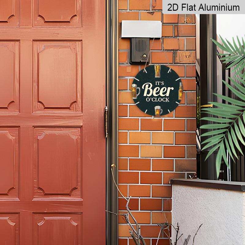 2D Flat Aluminum 7.87 Inch X 7.87 Inch Vintage Beer-style Wall Hanging. Suitable for Living Rooms, Kitchens, Bars, Clubs, Porches, Indoor and Outdoor