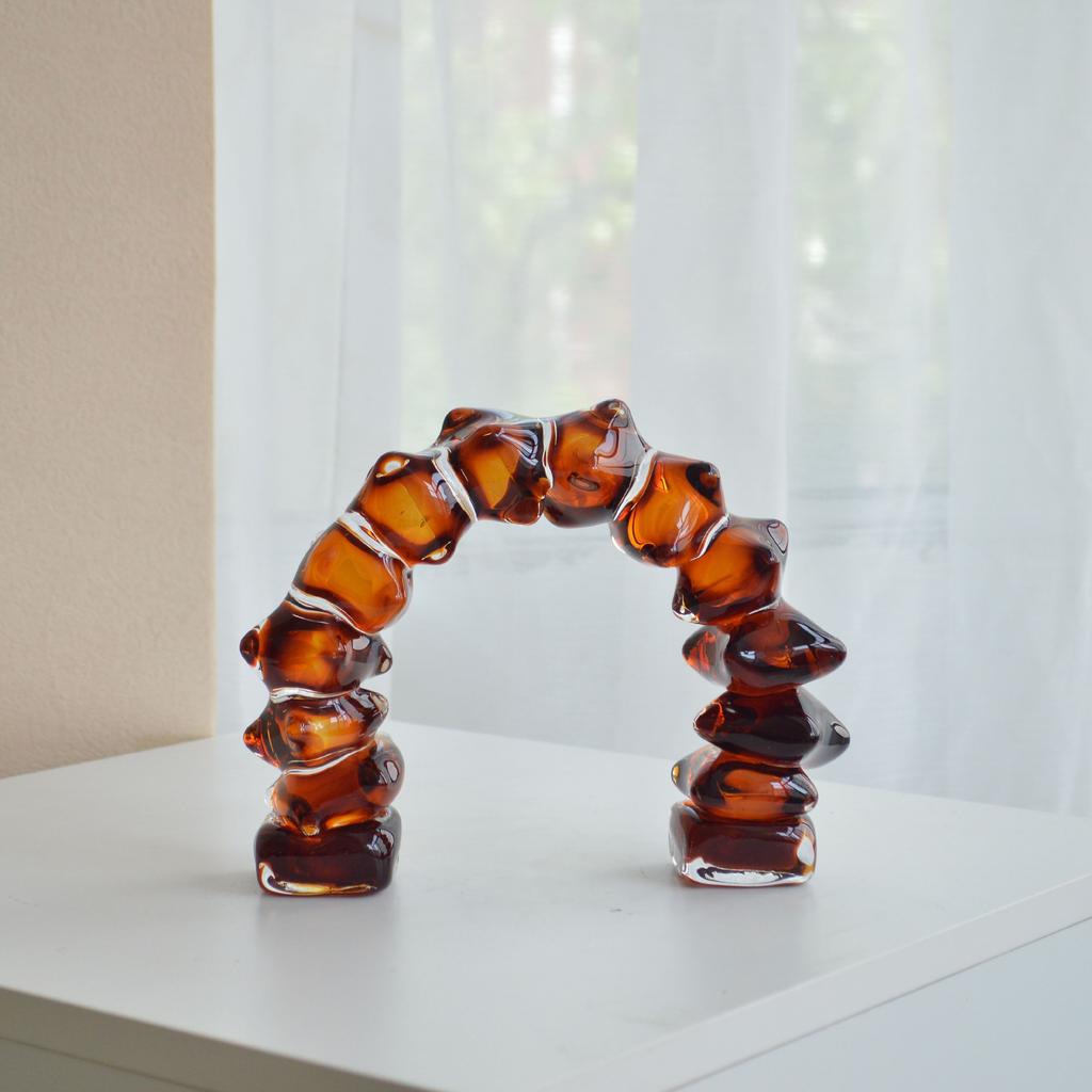 Arco de Vidro Geométrico Criativo Tubo Irregular Vidro Semicircular Artesanato Figuras Decorativas Acessórios de Decoração para Casa