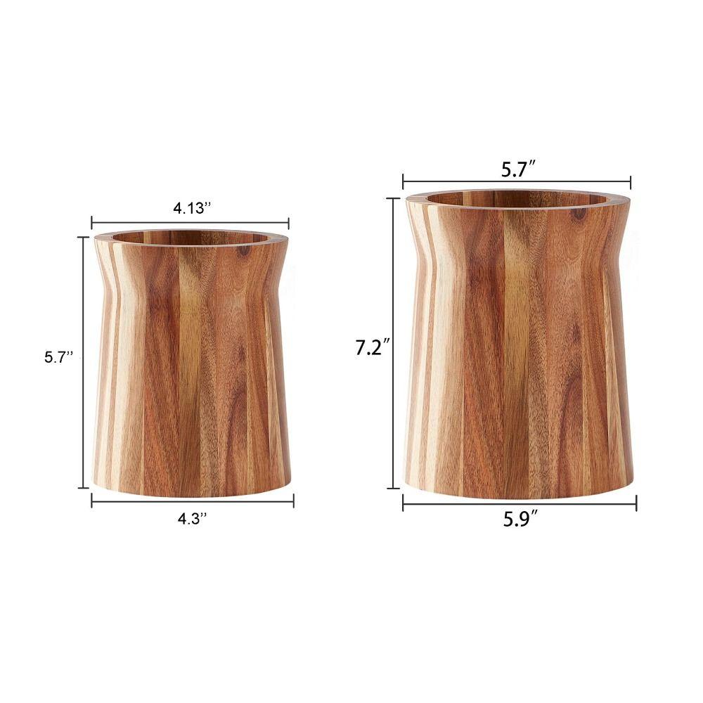 Wooden Cutlery Holder Acacia Wood Utensil Storage Box Portable Storage Rack Countertop