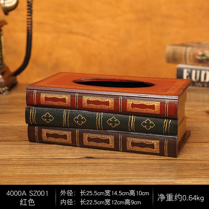 Buchförmige Vintage Taschentuchboxabdeckung Künstlerischer Retro Taschentuchboxhalter Kreative Taschentuchaufbewahrungsbox für Schlafzimmer Badezimmer