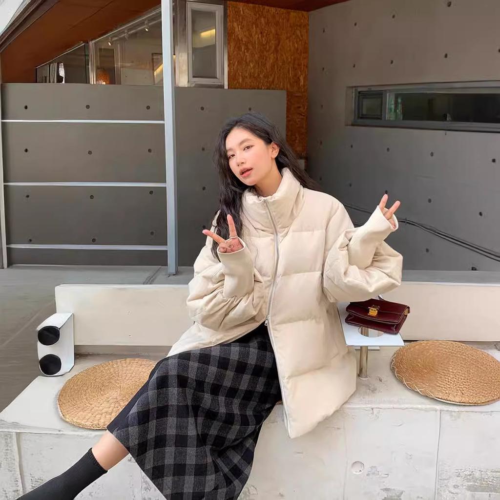 New Women's Winter Loose Thickened Warm Bread Clothes Jacket Corduroy Stand-up Collar Cotton Clothes