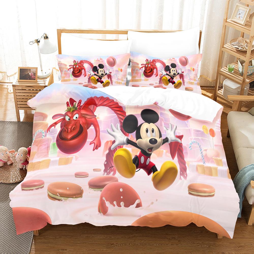 3D Cartoon Animation Bedding Three-Piece Digital Printing Microfiber Polyester Cotton Quilt Cover