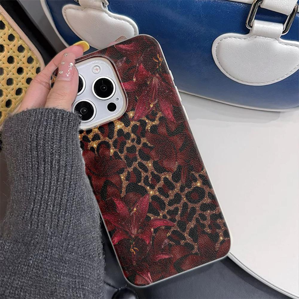 Sexy luipaardprint bloemen Telefoonhoesje Geschikt Voor IPhone 17 Pro Max Air 16 15 Plus 14 13 12 11 Hoesje Cover Voor IPhone 16 Plus