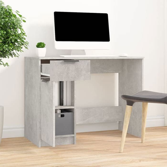 VidaXL Desk Concrete Grey 100x50x75 Cm Engineered Wood 811497
