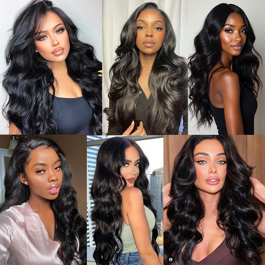 Synthetic Fiber Black Body Wave Hair Extensions - 100g Bundles with Large Wave Snake Curl Wigs