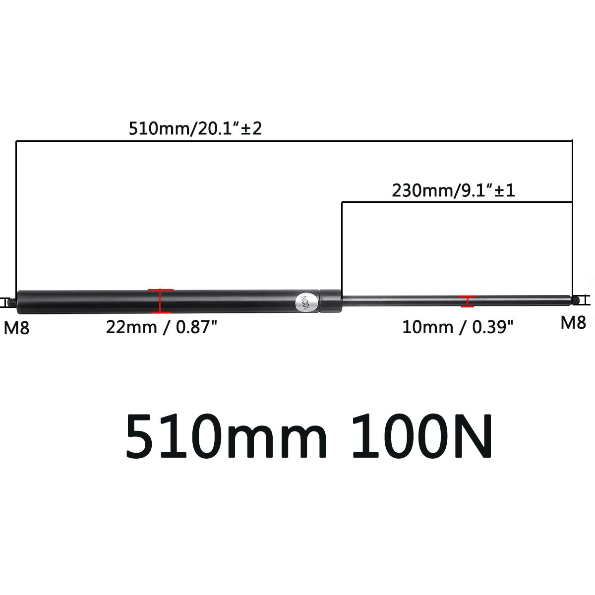

1 шт. 100 Н 150 Н 200 Н 300 Н10 мм автомобильные газовые стойки газовая пружина капот 210-510 мм M8 опорный стержень амортизатор подъемник для окна кровати автофургона автобуса каравана 510mm