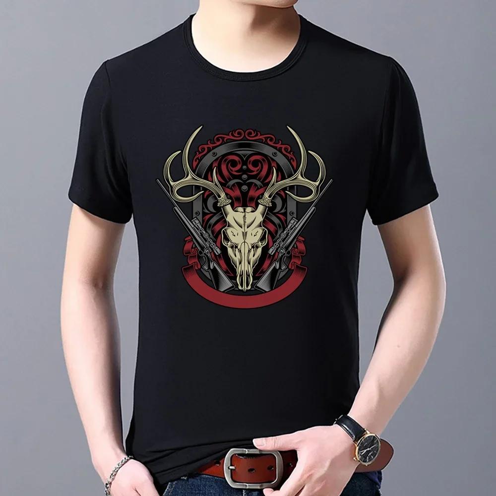 Casual Travel Sports Breathable Quick-drying O-neck Men's Top T-shirt Summer Popular Pirate Skull Pattern Printed Shirt