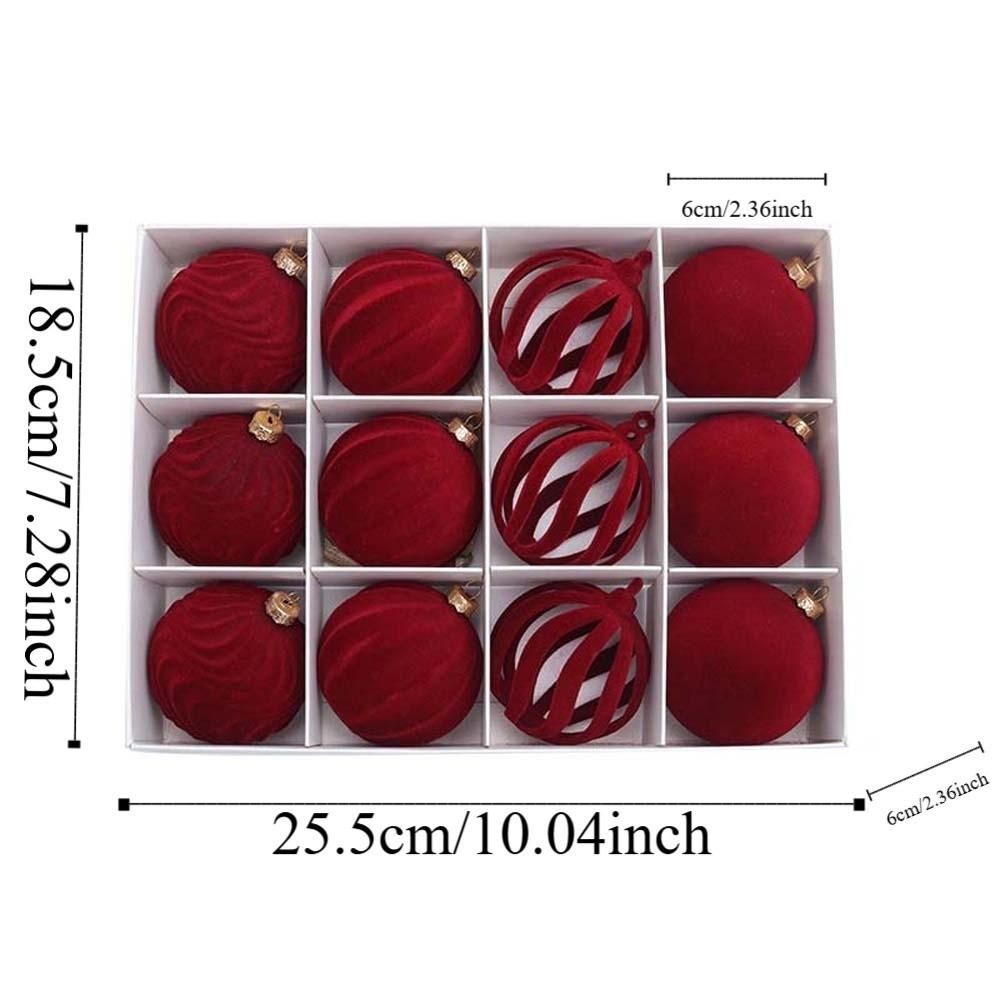 12pcs Plastic Christmas Balls Pendants Shatterproof Xmas Tree Hanging Balls  Holiday Party