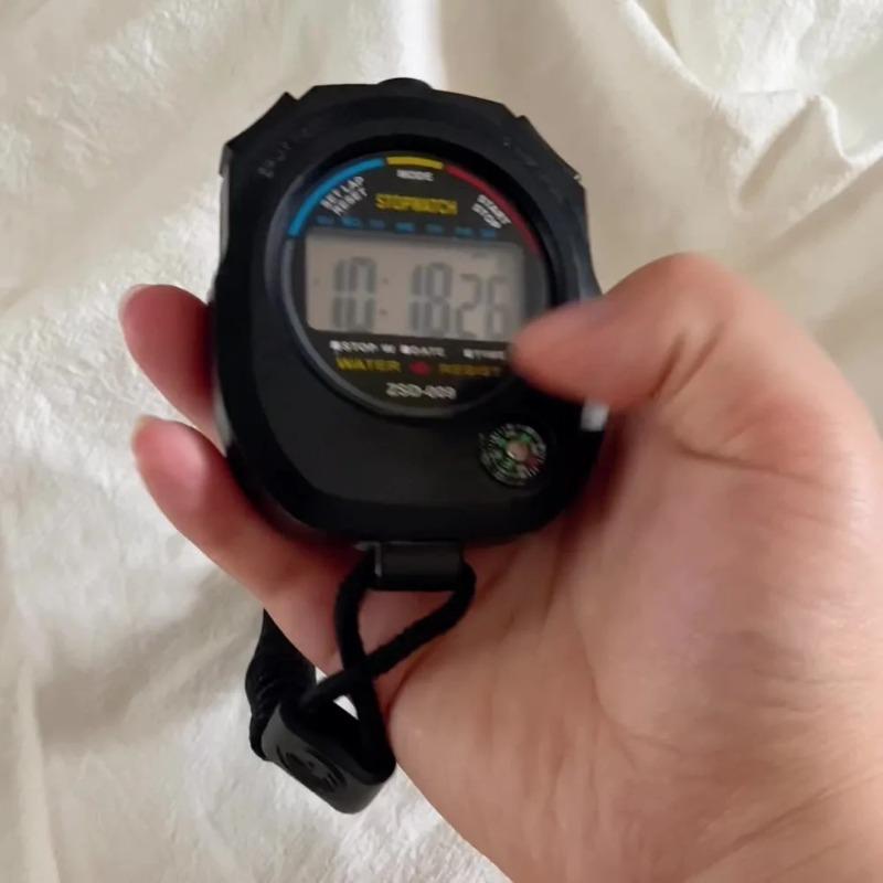 Accurate Waterproof Digital Stopwatch Handheld Professional with Wristband LCD Sports Stopwatch 24H Clock Watch