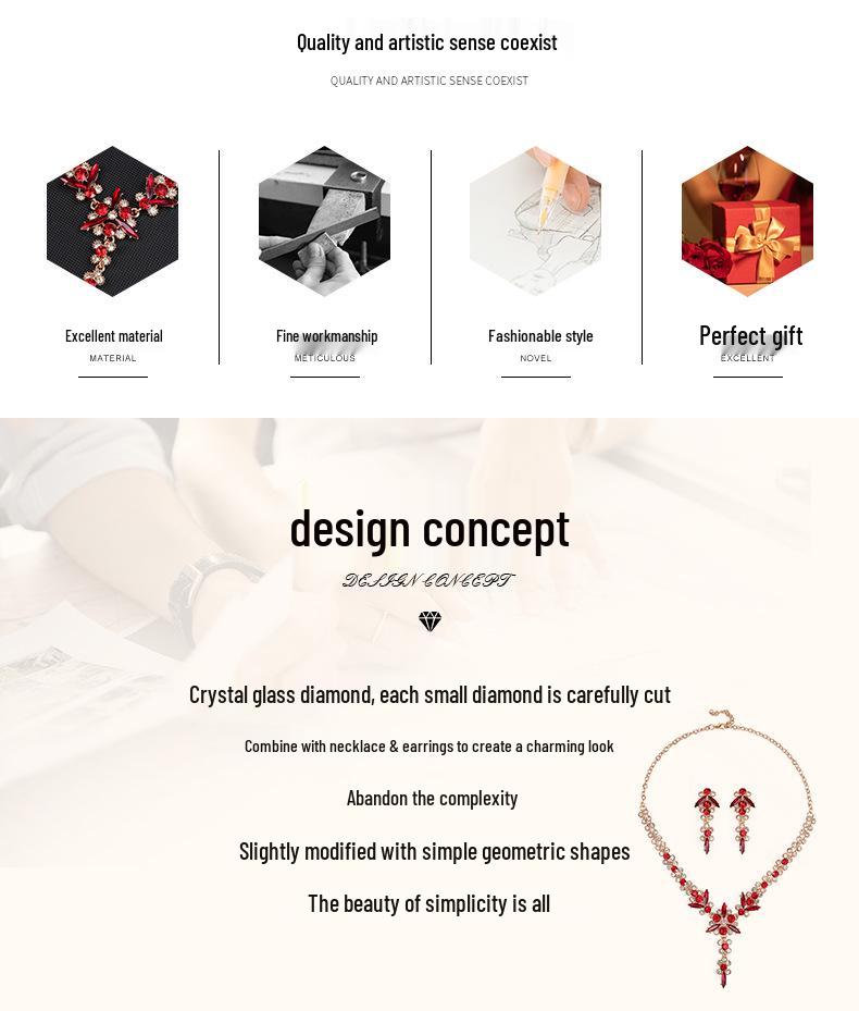 Elegantes Kristall Braut Halsketten Set - Hochwertiger Schmuck für Hochzeiten & Bankette