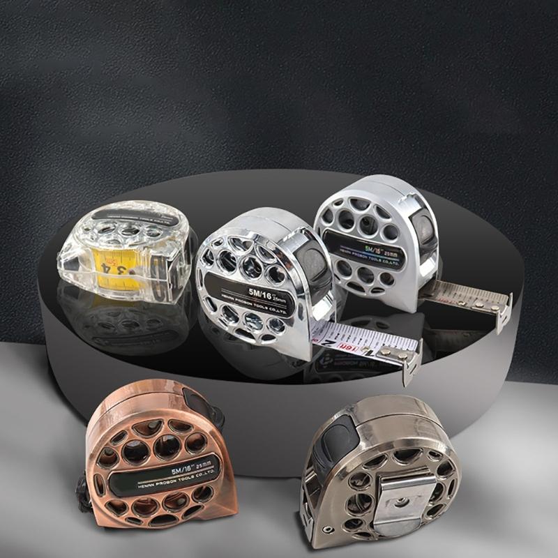 300cm Hollow Measuring Tape Tape Measure with Sliding Lock Back Clip Rustproof Metric Ruler for Industry Home