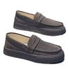 One-pedal Men's Shoes Summer 2025 New Platform Non-slip Casual Leather Shoes Men's Lazy Driving Doudou Loafers