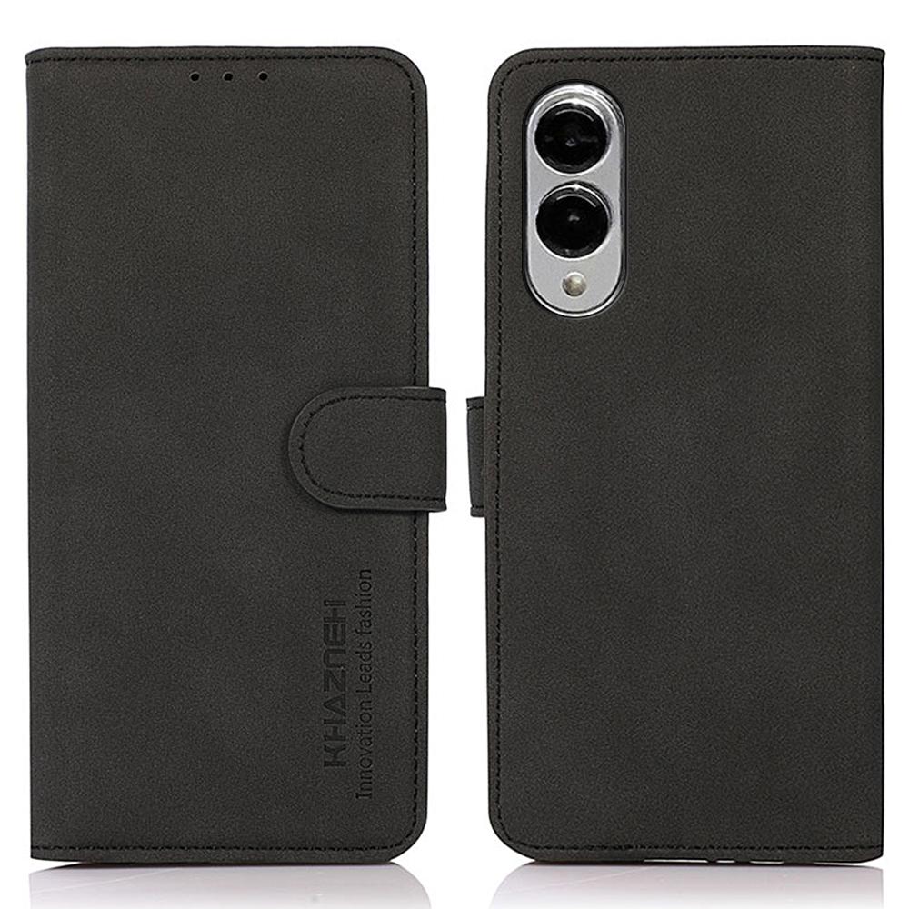 

KHAZNEH For Samsung Galaxy S25 Edge Case PU Leather Wallet Stand Phone Cover Black