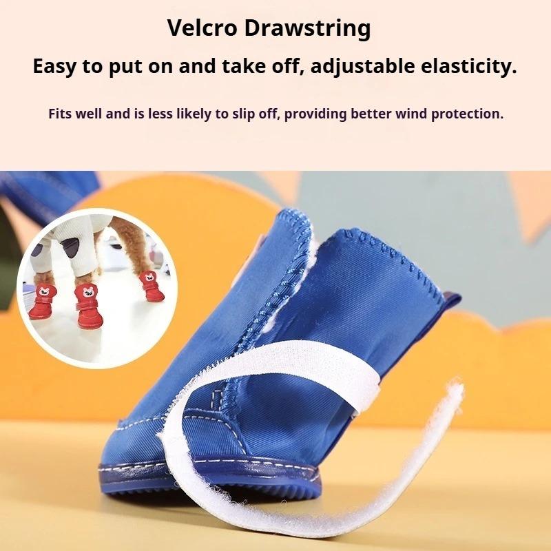 Hund Schnee Stiefel Schuhe Baumwolle Zubehör Teddy Schnee Stiefel Wasserdicht Warm Anti Rutsch Verhältnis Verglichen Bären Herbst Winter Haustier Katze Schuhe