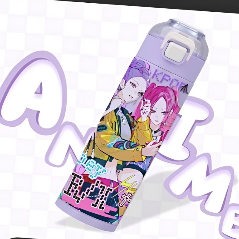 [Охотники на демонов K-Pop] Термокружка-бутылка для воды из нержавеющей стали 500 мл purple