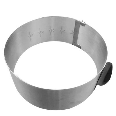 Edelstahl-Kuchenform, verstellbar, rund, nicht geschichtet, Mousse-Form, Dessert-Backgeschirr mit Skala, 6–8 Zoll