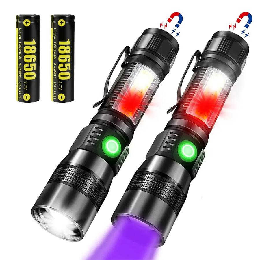 UV Light High Power Led Flashlight USB Rechargeable Camping Lantern Pets Urine Stains Black Light Led Ultraviolet Torch Lamp