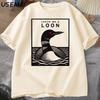 Leave Me A Loon Funny Common Loon T Shirt Bird Watcher Tee Shirt Summer Loose Short Sleeved Tshirt Unisex Women Funny Tees Tops