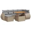 VidaXL Garden Lounge Set with Cushions 7 Pcs Beige Braided Resin 3327286