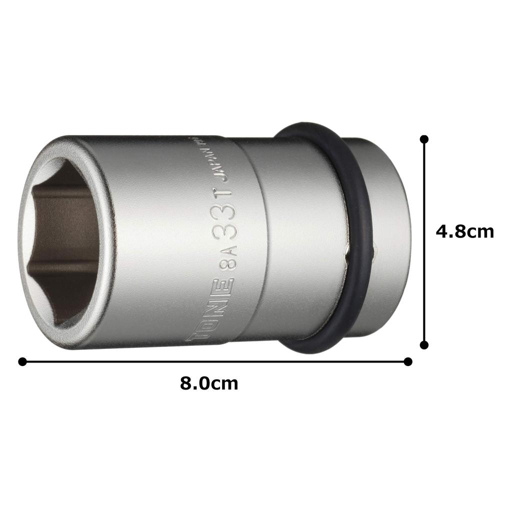 TONE Impact Tire 33mm Width Socket, 8A-33T, 25.4mm (1") Drive,