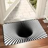 3D Illusion Black Hole Design Floor Mat - Unique and eye-catching entrance decoration, perfect for adding fun to your home decor