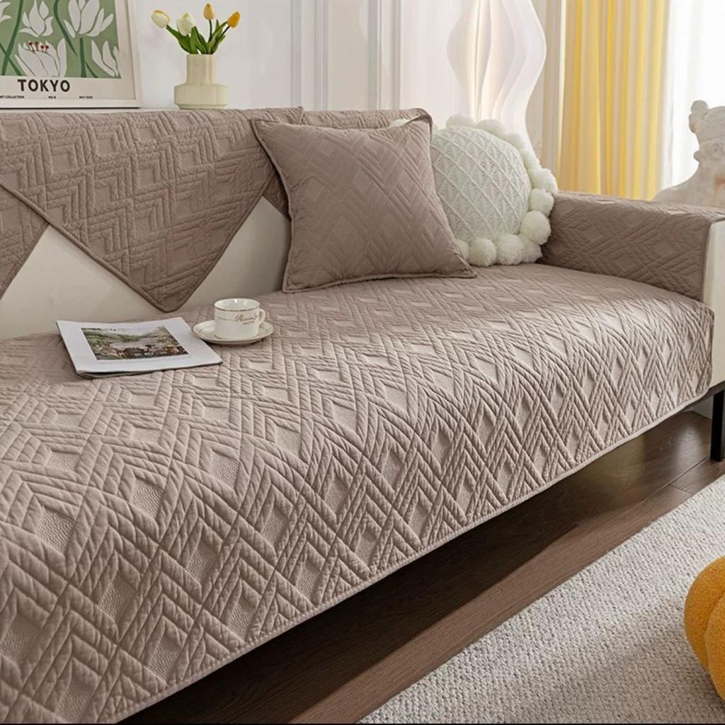 Washed Cotton Sofa Cushion Solid Color Home Decoration Pure Cotton Seat Cover All Season Universal Sofa Cover Set Sofa Towel