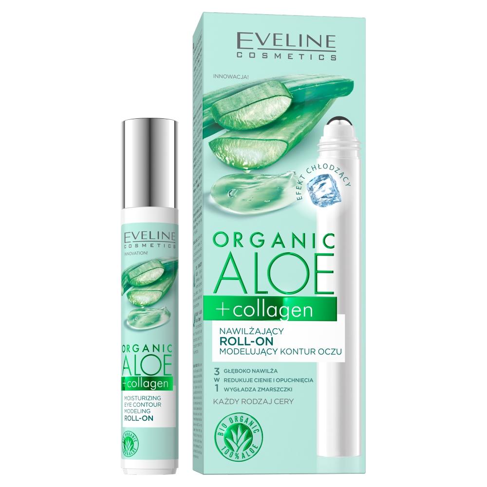Eveline Cosmetics Roll-On hydratant pour les yeux à l'aloe et au collagène, 15 ml
