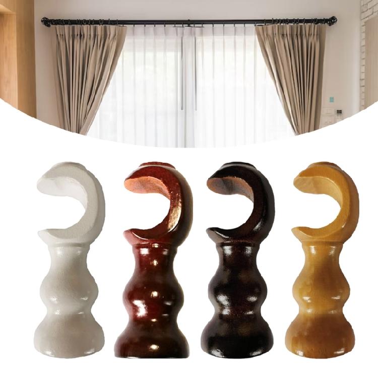 Soportes de Barra de Cortina de Madera de Alta Resistencia Color Madera Neutro Par de Soportes para Cortinas Diseños de Base Redonda Soportes para Barra de 28 mm