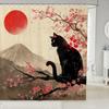 Japanese Koi Fish Shower Curtain Cherry Blossoms Bath Curtain Kids Boys Girls Botanical Flowers Floral Print Bathroom Shower