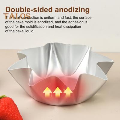 1/4 Stücke Sonnenblumen-Ei-Tortenform Aluminiumlegierung Mini-Pie Pan Backen Tarts Muffins Cupcakes Form Wiederverwendbares Küchenwerkzeug