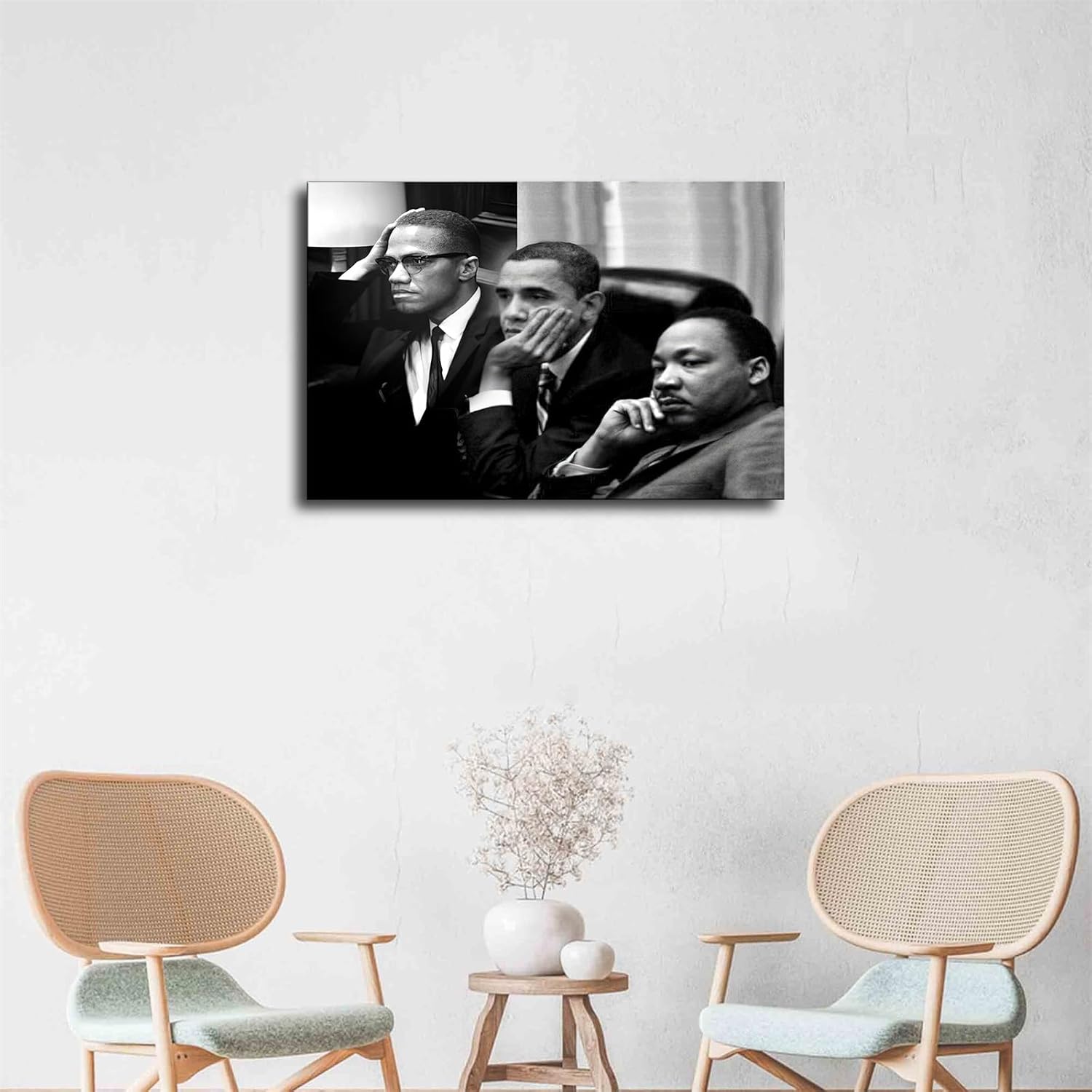 EsaSam Barack Obama Martin Luther King Jr And Malcolm X Poster Canvas Picture Printing Wall Art Decoration Posters Aesthetic Living Room Bedroom Home