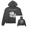 Unisex Oversized Hoodie With Distressed Washed Print Streetwear Cotton Sweatshirt Fall