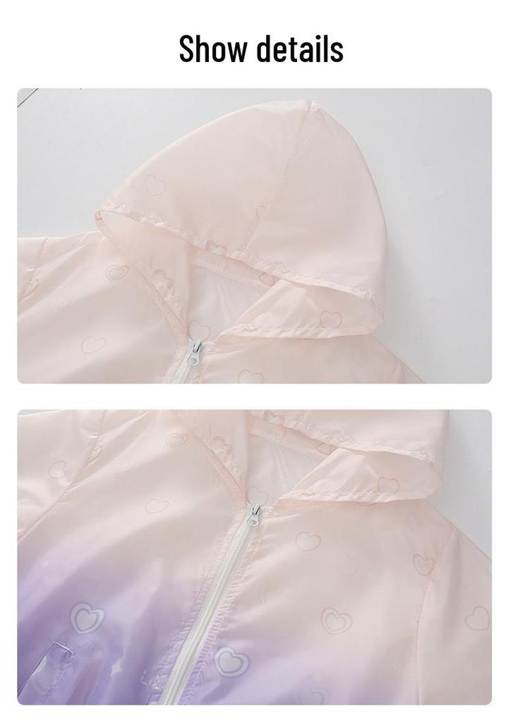 2026 New Korean-Style Ice Silk Gradient Sun Protection Jacket for Girls