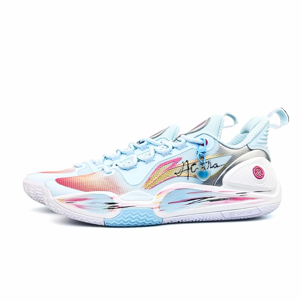 Li Ning Speed 9 Textile Abrasion Resistant Rebound Slip Resistant Low top Casual Running Shoes Men's Blue Orange ABPT001-6(Team1532-)