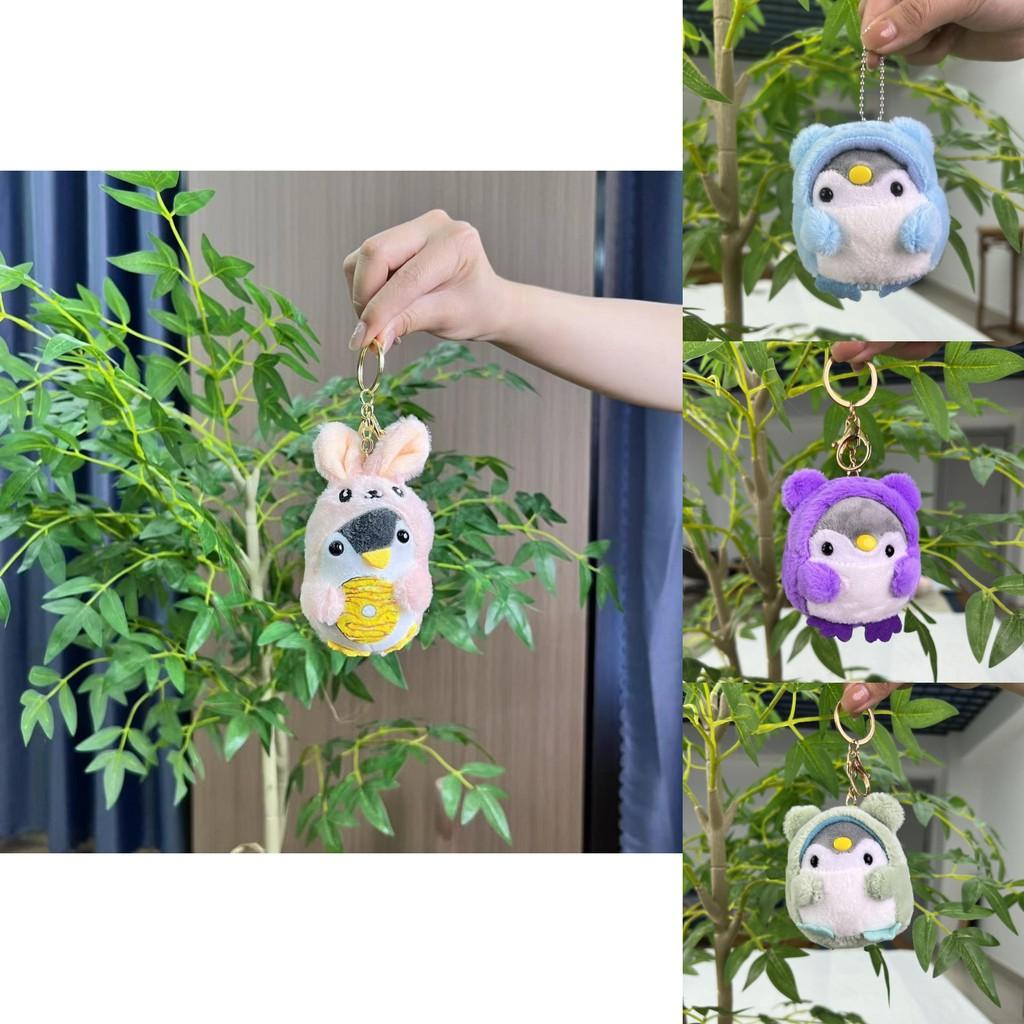 Creative Plush Penguin Keychain With Colorful Chain Soft And Cuddly Animal Decor